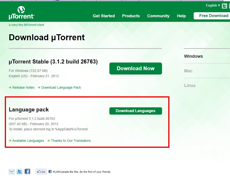 utorrent portable language pack